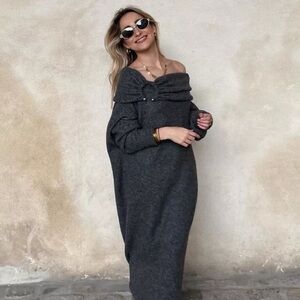 ZARA BLOGGERS’ FAVORITE DRAPED KNITWEAR DRESS